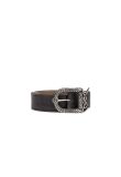 Saint Laurent Celtic western dark brown leather belt