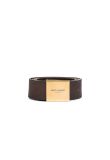 Saint Laurent Frame buckle leather dark brown belt