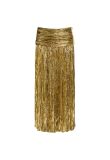 Saint Laurent metallic-effect pleated skirt