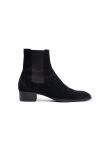 Saint Laurent Wyatt Chelsea suede black boots