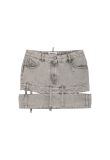 The Attico cut-out denim mini skirt