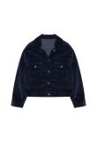 The Row Lafayette corduroy navy trucker jacket