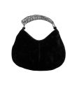 Yves Saint Laurent Rive Gauche Mombasa metal horn black velvet bag