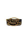 Yves Saint Laurent Rive Gauche wired logo buckle belt