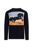 Supreme Stallion horse navy long sleeve t-shirt