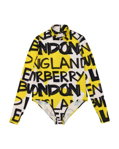 Burberry Graffiti stretch jersey bodysuit top