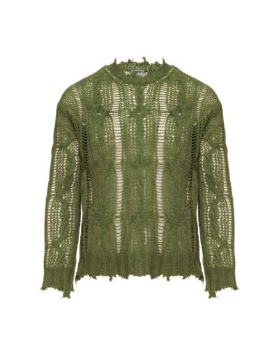 Acne Studios frayed cable-knit sweater