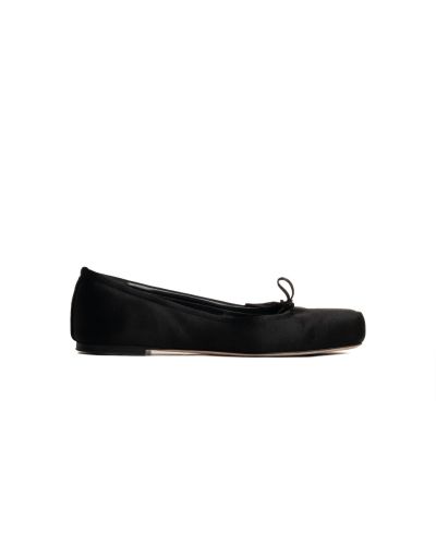 Aeyde Gabriella satin black flats