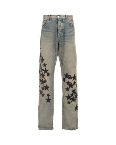 Amiri Indigo leather star denim pants