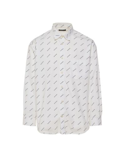 Balenciaga all-over logo print button-up shirt