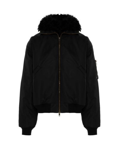 Balenciaga faux fur-trimmed bomber jacket