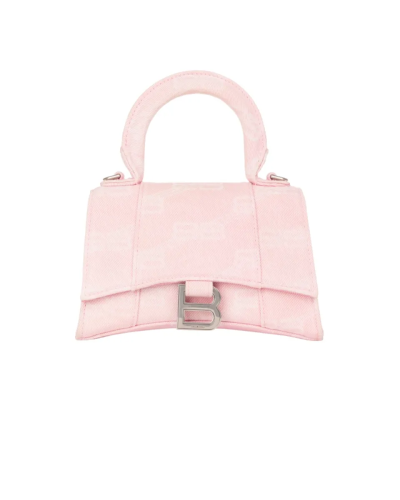 Balenciaga Hourglass XS denim pink monogram bag