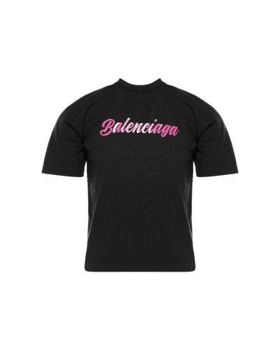 Balenciaga pink glossy back-pulled t-shirt