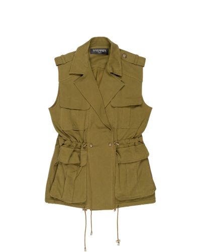Balmain military vest khaki jacket