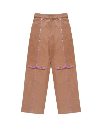 BLUEMARBLE sequin slit beige pants