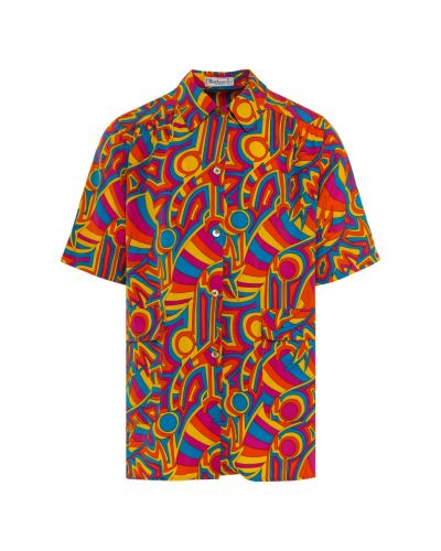 Burberry abstract motif button-up shirt