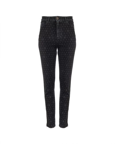 Chanel "CC" polka dot monogram slim jeans