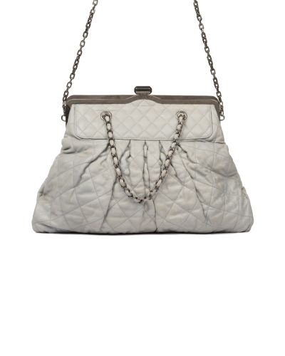 Chanel Chic Frame quilted light grey bag