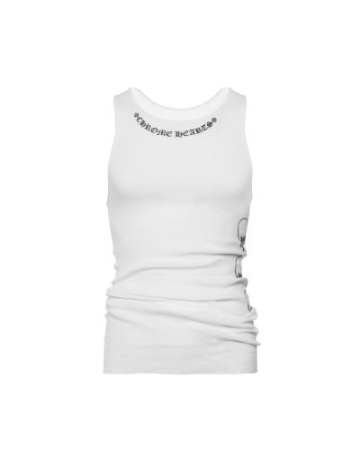 Chrome Hearts "Love you" white ribbed tank top