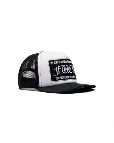 Chrome Hearts FUCK Hollywood white trucker hat