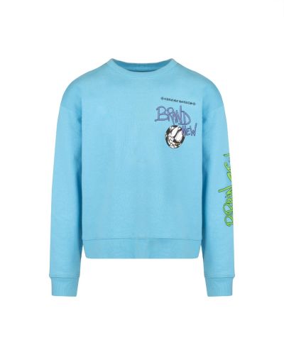 Chrome Hearts x Matty Boy "Brand New Brain"light blue crewneck sweatshirt