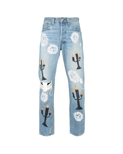 Denim Tears Virgil Abloh "Message in a Tear" printed Levi's jeans