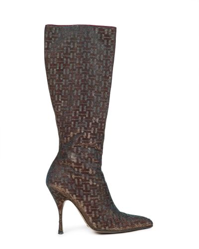 Dolce&Gabbana glitter hologram fabric heel boots