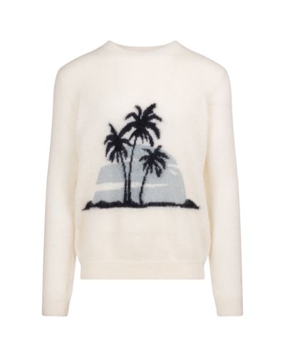 Saint Laurent Palm Tree cream white sweater