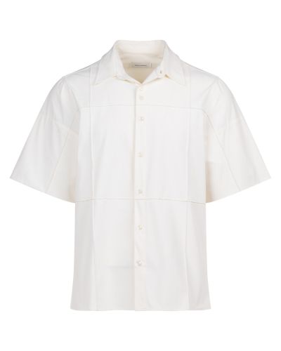 Wales Bonner Blue Duets ecru short sleeve shirt