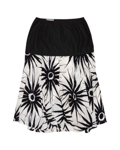 Gianni Versace abstract floral black panelled maxi skirt