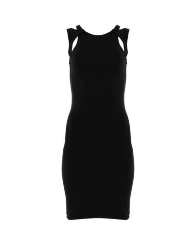 Gucci shoulder cut-out black mini dress