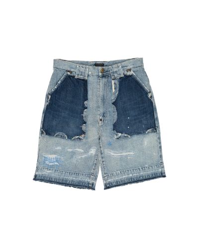 Kapital damaged pockets repaired denim shorts