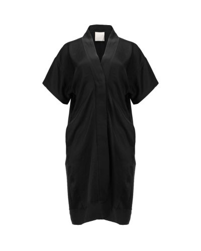 Lanvin front-buttoned black mini dress
