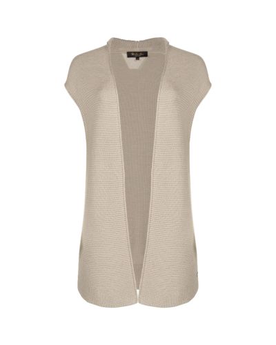 Loro Piana patterned silk neutral white vest sweater