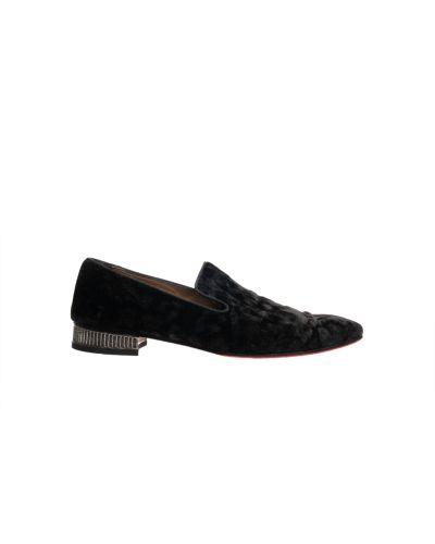 Christian Louboutin Dandyrocks velvet heel-stud slip-on shoes