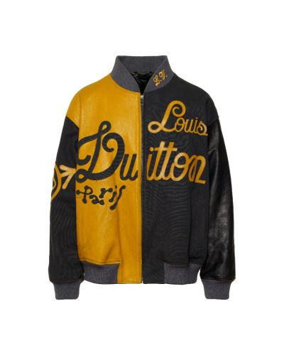 Louis Vuitton Malletier Louis Vuitton mix canvas leather baseball jacket