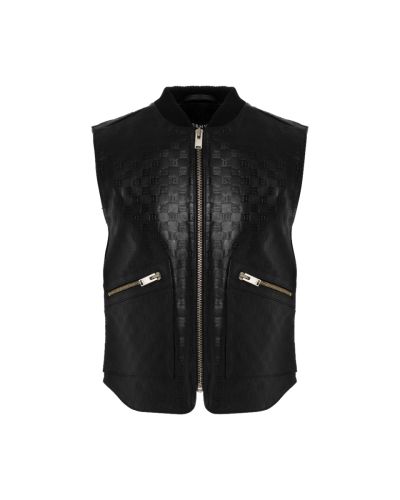 MISBHV monogram-embossed leather vest