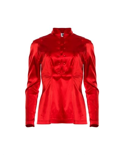 Mugler Trademark red satin tang jacket