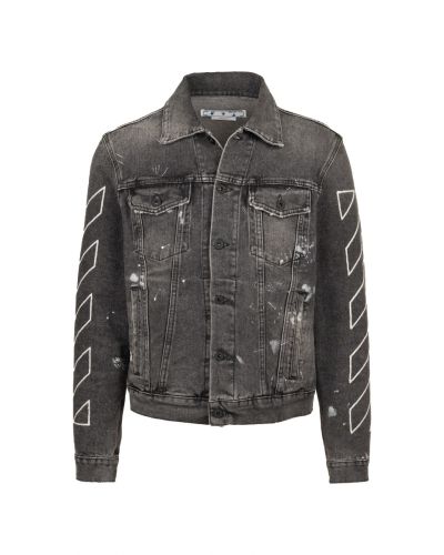 Off-White "Seasonal" distressed denim trucker jacket