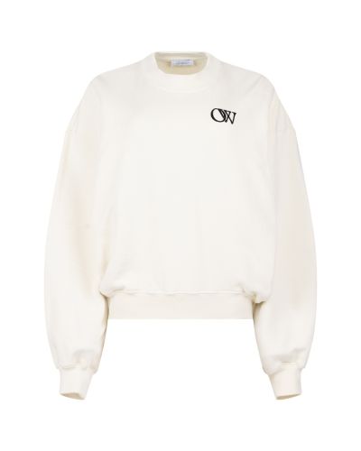 Off-White contrast logo embroidery crewneck sweatshirt
