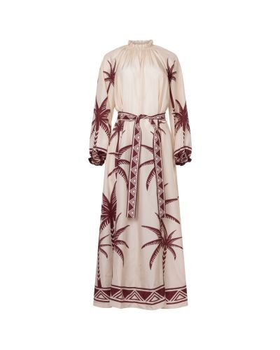 La DoubleJ Cerere belted printed silk-voile maxi dress
