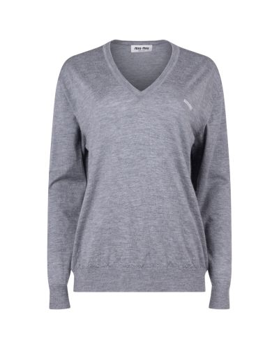 Miu Miu v-neck logo sweater