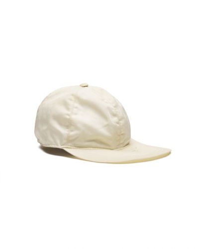 Prada brim embroidered milky nylon hat