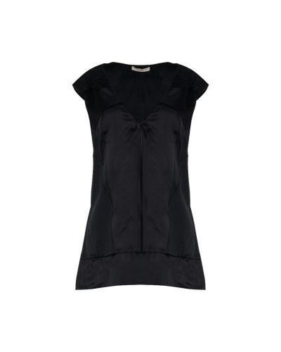 Prada geometric-cut silk top