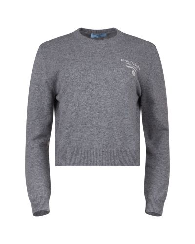 Prada Intarsia logo crewneck sweater