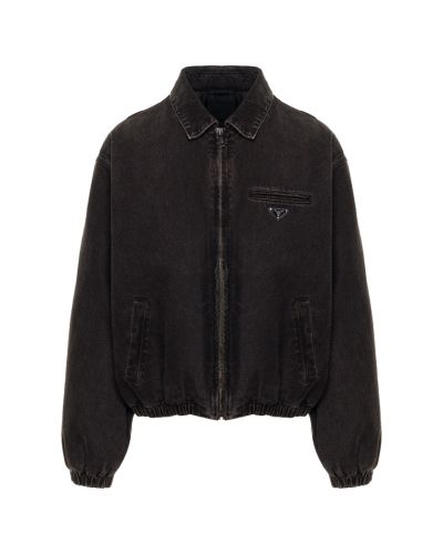 Prada padded denim bomber jacket