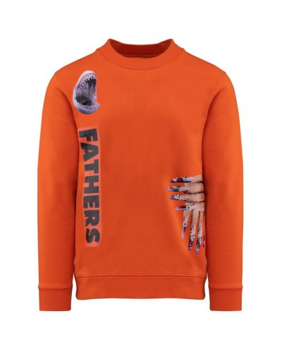 Raf Simons x Sterling Ruby Fathers orange crewneck sweatshirt