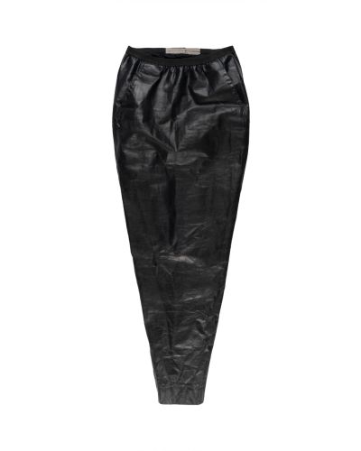 Rick Owens "CYCLOPS" black leather maxi skirt