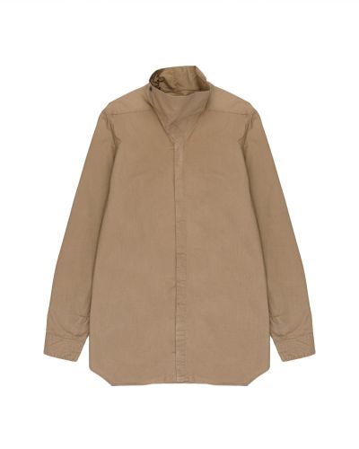 Rick Owens "PERFORMA" drape collar hidden placket button-up shirt