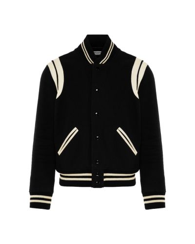 Saint Laurent black wool teddy jacket